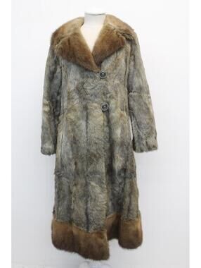 Mint Gray Goat & Muskrat Fur Coat Fur Coat Jacket Women Woman Size 4 Petite